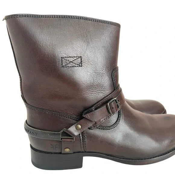 FRYE Lindsay Spur Short Brown Full Grain
Leather Boots Size 9B - Picture 6 of 13